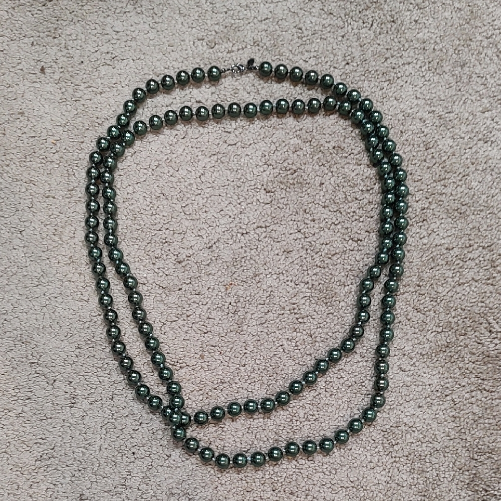 Linea by Louis Dell'Olio Metallic Green Faux Pearl Necklace